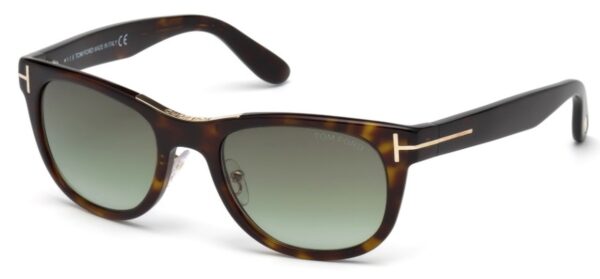 FT 0045 Sunglasses Dark Havana with Gradient Green Lenses