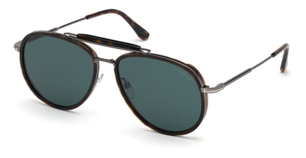 FT 0666 Sunglasses Dark Havana / Green