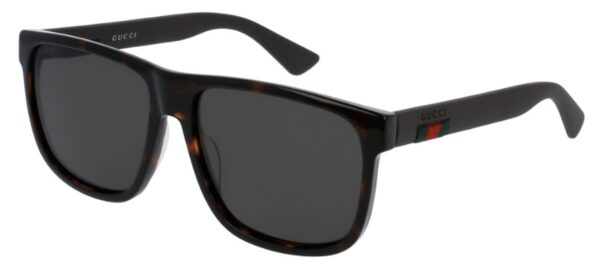 GG 0010S Sunglasses Dark Tortoise with Black Temples and Polarized Grey Lenses