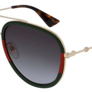 GG 0062S Sunglasses Red/Green/Gold with Green Gradient Lenses