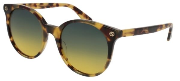 GG 0091S Sunglasses Japanese Tortoise with Gradient Grey/Yellow Lenses