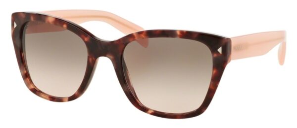 PR 09SS Sunglasses Spotted Brown Pink with Pink Gradient Grey Lenses