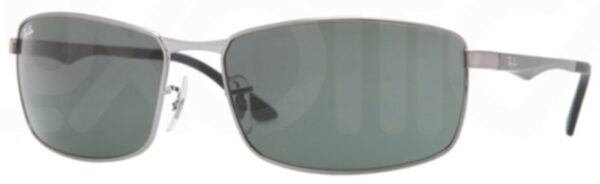 RB 3498 Sunglasses Gunmetal with Green Lenses