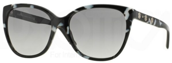 VE 4281 Sunglasses Spotted Black White w/ Grey Gradient Lenses